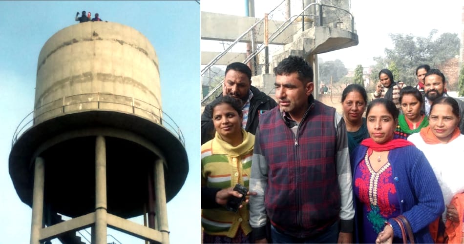 CM badal, 2 teachers climbed on water tank, policemen suspended
