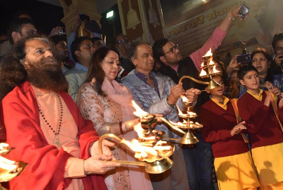 actress and sansad hemamalini in rishikesh.
