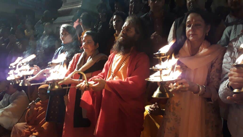 actress and sansad hemamalini in rishikesh.