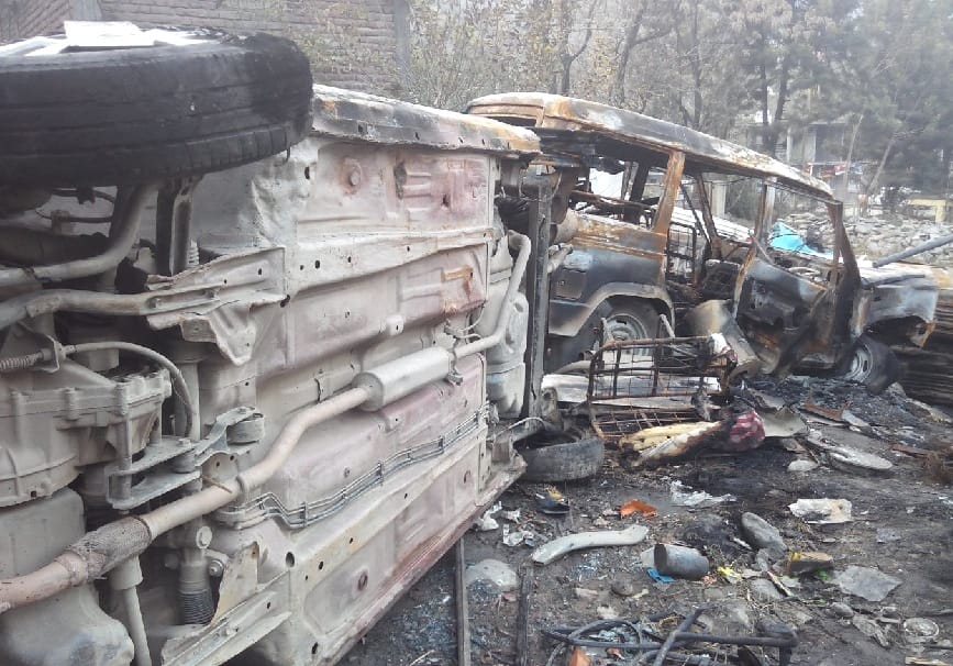 Fire in Auto Center at Mandi, Himachal.