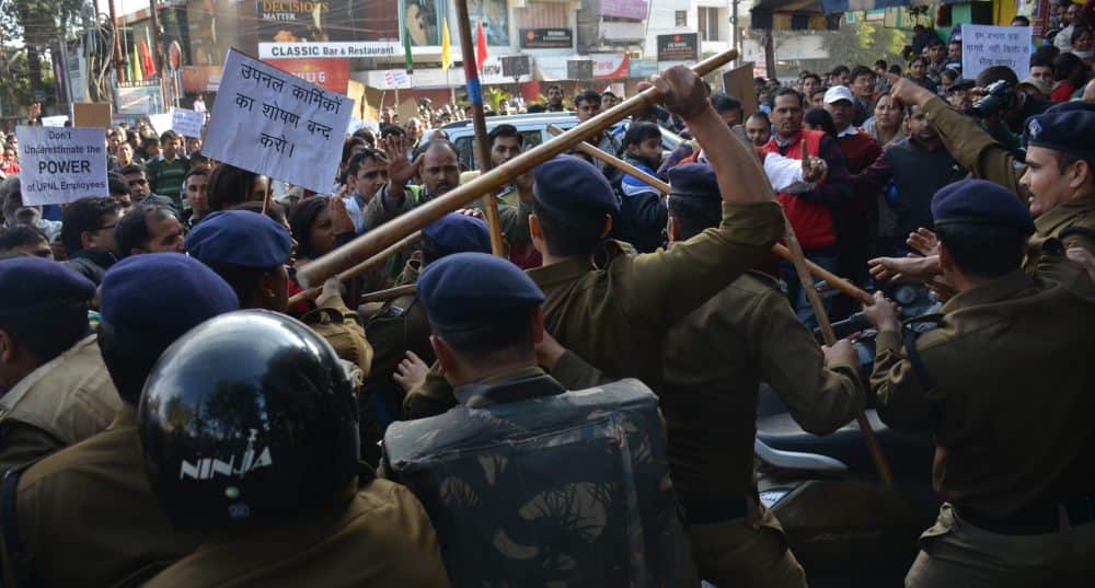 UPNL contractual employees protest