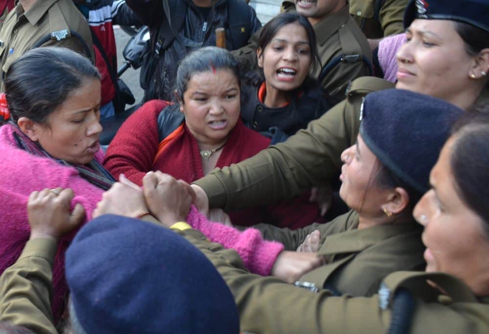 UPNL contractual employees protest