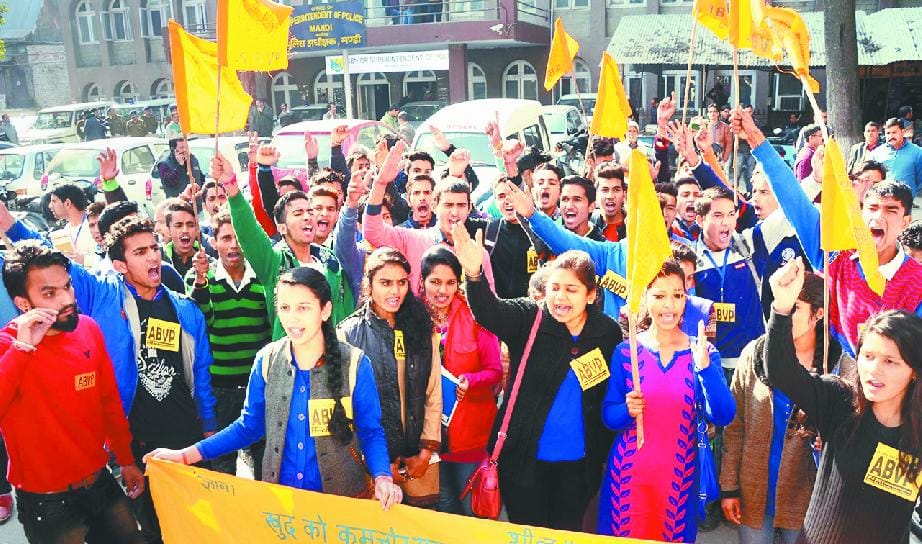 abvp aggitation againest govt