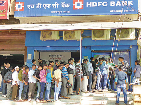 Banks drew a crowd of needy