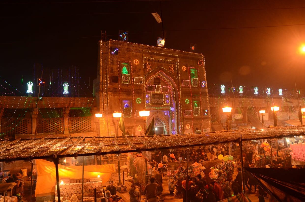 Eid on Miladunnbi city bathed in light
