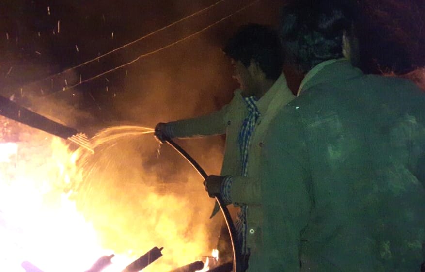 Fire in Kullu village.
