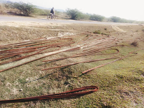 The crooks took away eight hundred rebars