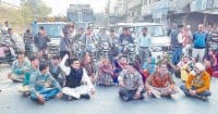 The water drainage performance, the tires of vehicles paused for 20 minutes, Grunda, Karnal