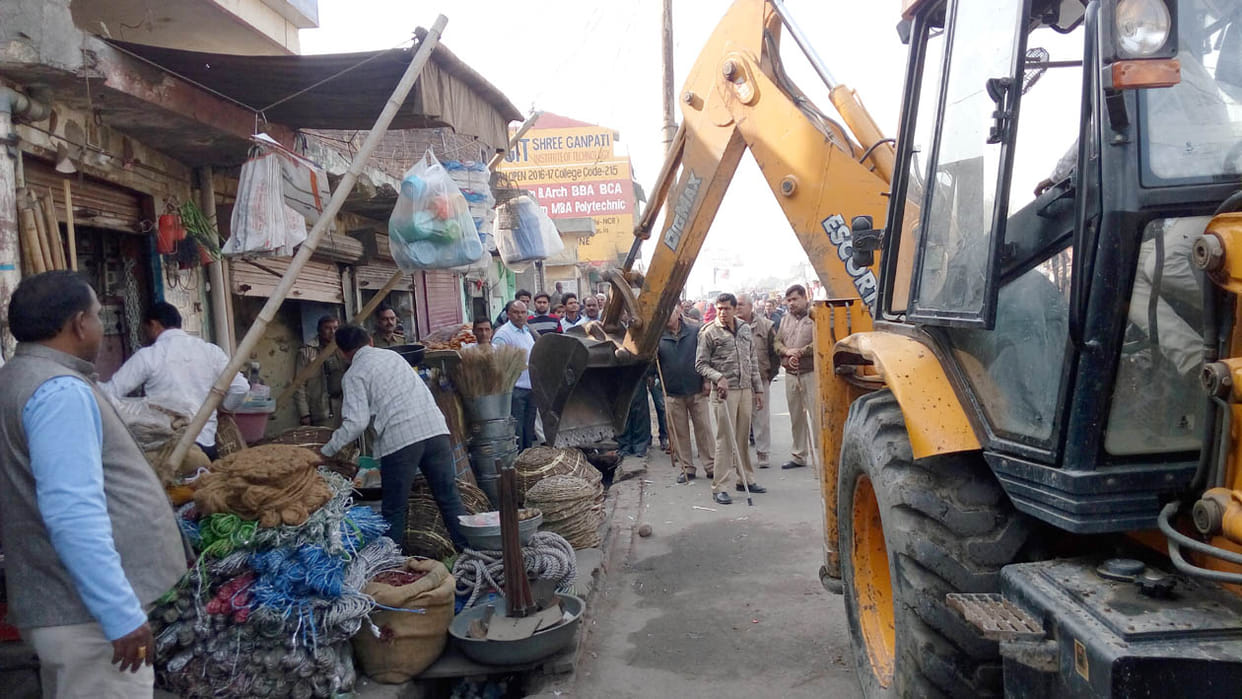 Displaced 55 liquor shops in Hapur.