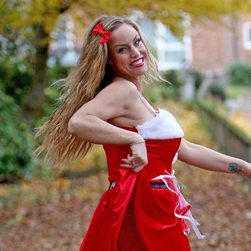 Danielle Mason dresses as a sexy Santa