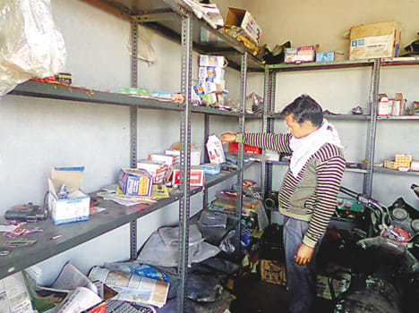 Breaking stolen spare parts store