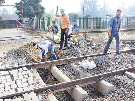 Trains pass was broken sleepers
