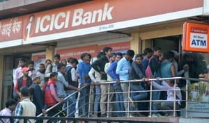 Banks outside line from dawn to dusk