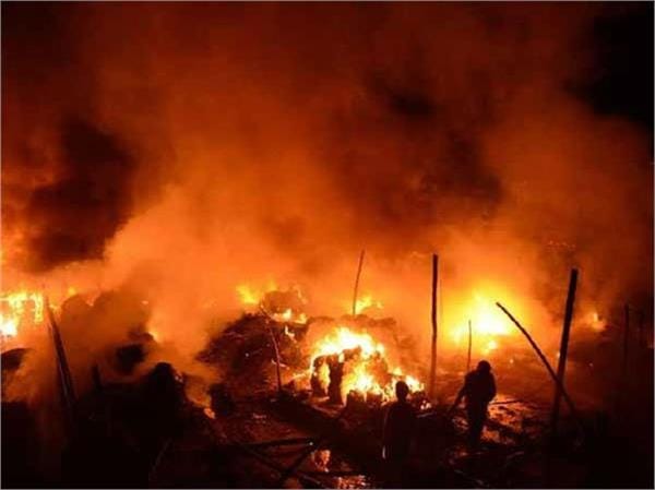 farmer dead due to fire in hut at auraiya