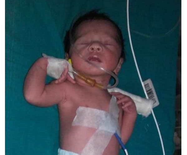 A new born baby found on railway track in Lucknow.