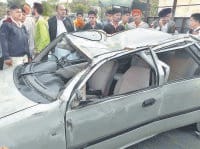 car_school van struck, one dead, 18 injured