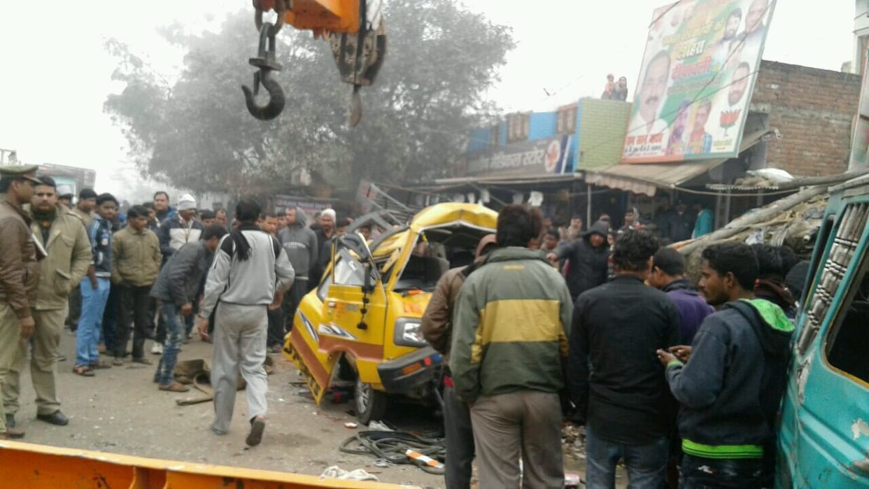 road accident in lucknow madiyaon area