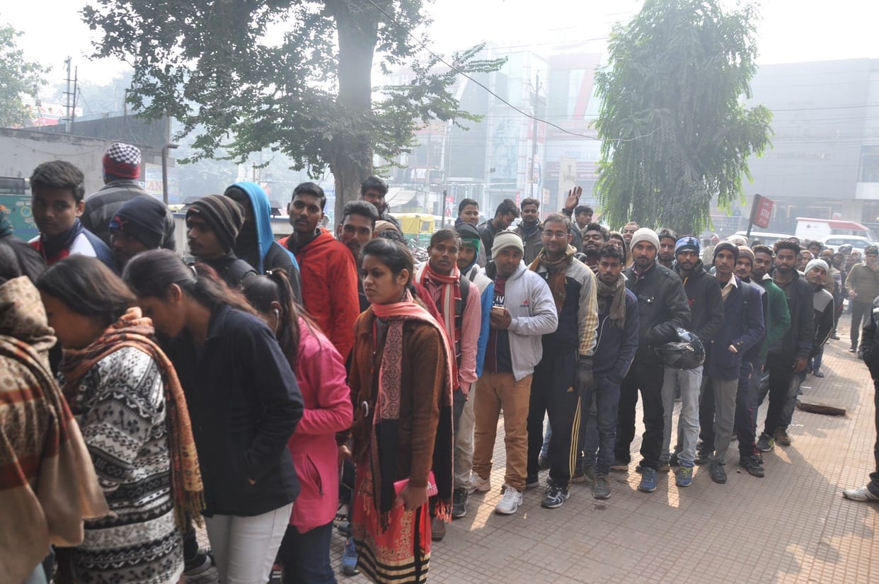 Demonetization : Protest on the road for money