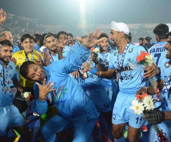 Junior world cup hockey champion India celebration video.