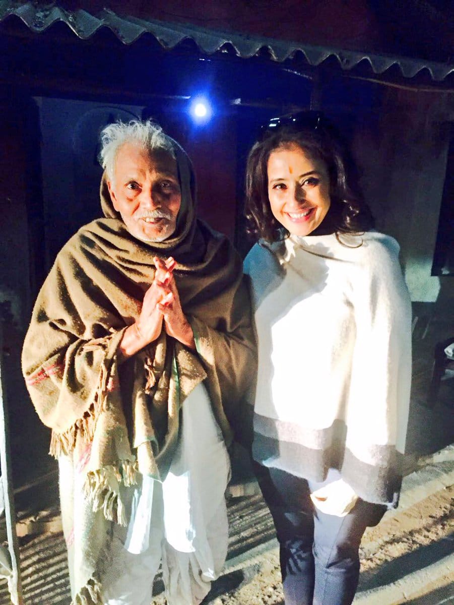  Manisha Koirala on the enjoying ghats of Varanasi with friends