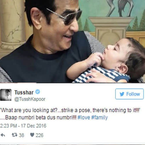 tusshar kapoor share photo of his son with jitendra