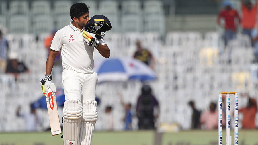 karun nair's ford mustang and special number plate