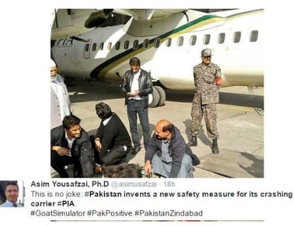 Pakistan airline slaughtering goat 
