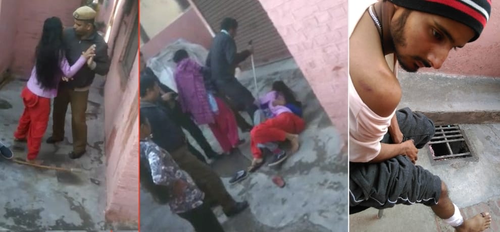Know why policemen injured himself before the young woman beating