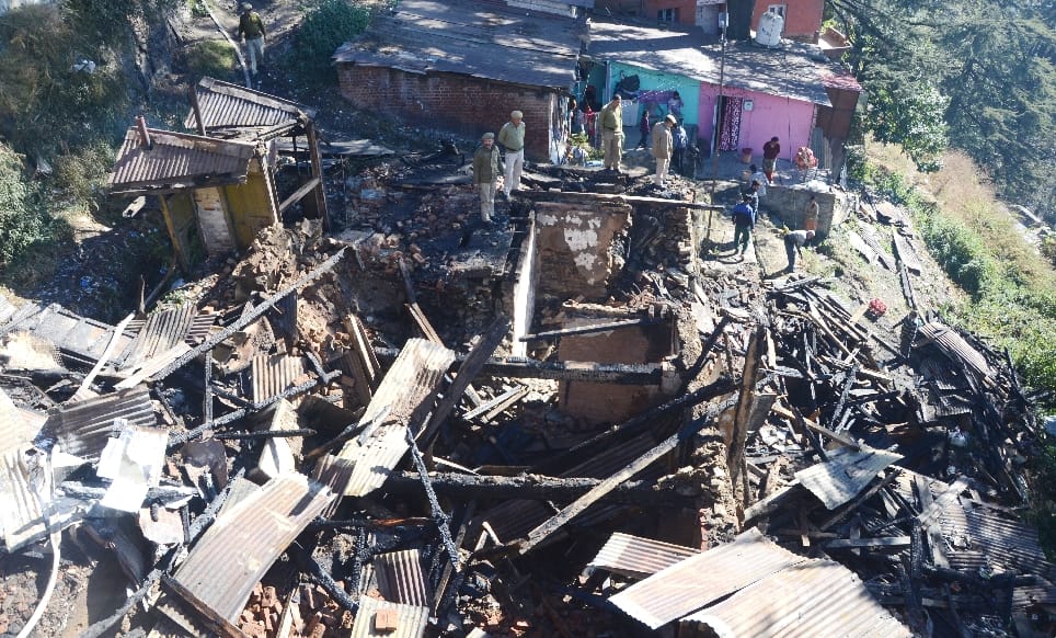 Fire in a House at Chaura Maidan, Shimla.