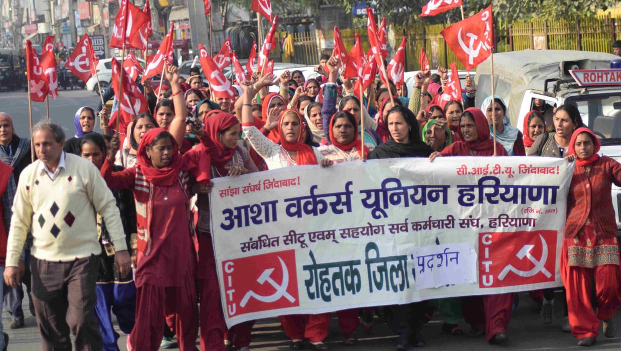 protest, asha worker, haryana, rohtak, deependra hudda