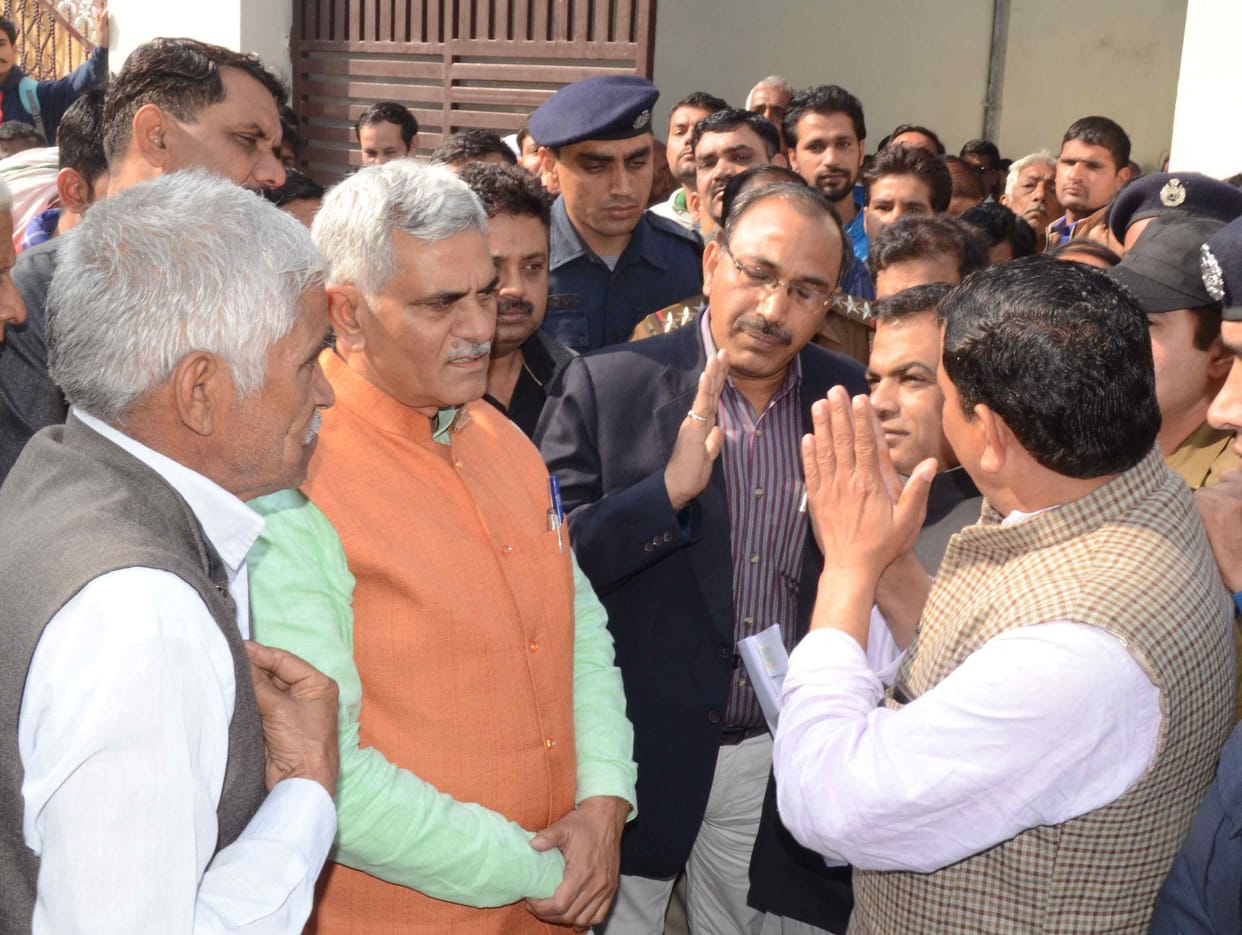 political, haryana, manish grover, minister, political, protest