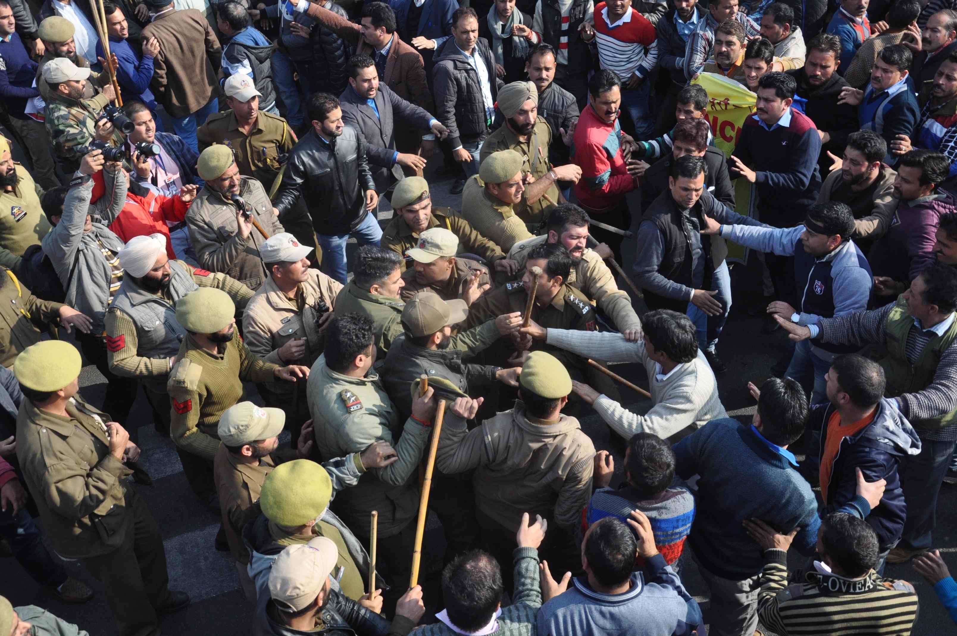 massive protest against govt seen on roads of jammu