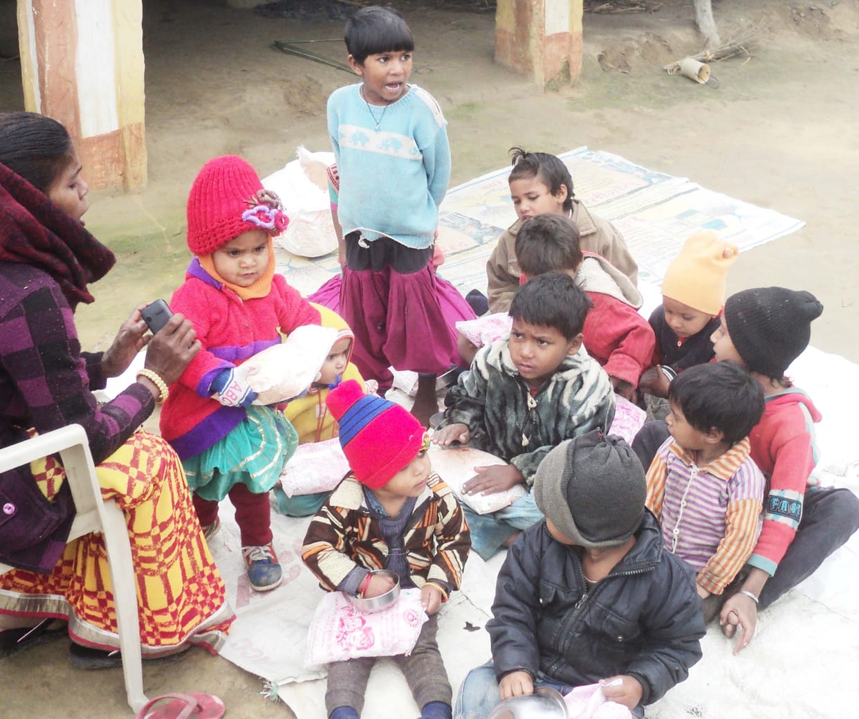 Anganwadi centers in the open reading Sapling