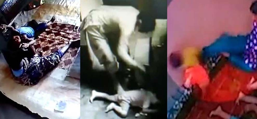 cases in which mothers beaten their kids brutiley captured in CCTV 