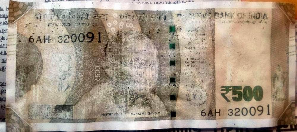 500 new note color fade after wash.