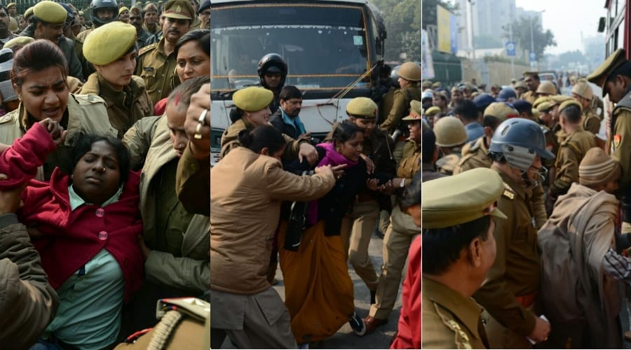 many protesters gethered in lucknow