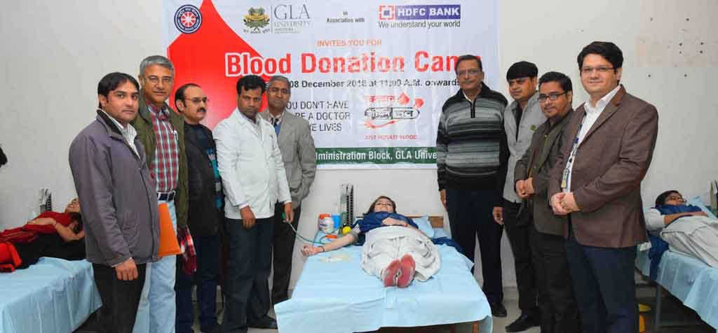 Blood Donation Camp in GLA University in Mathura