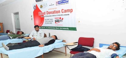 Blood Donation Camp in GLA University in Mathura