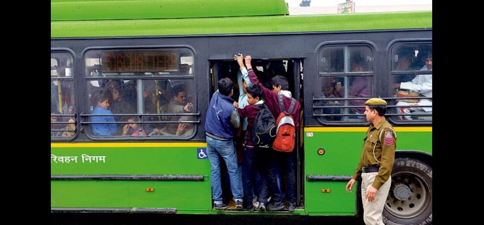 Child playing in front of the house by bus crushed