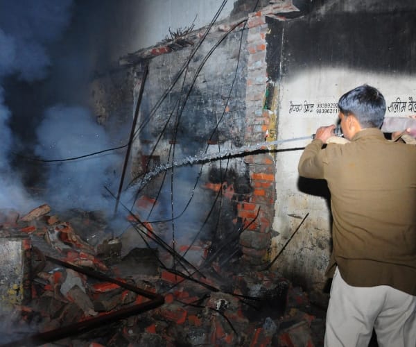 fire in a welding shop in Lucknow.