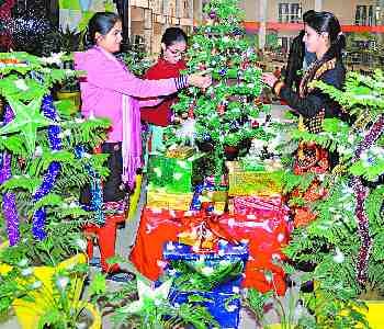 church and school adorn for christmas  