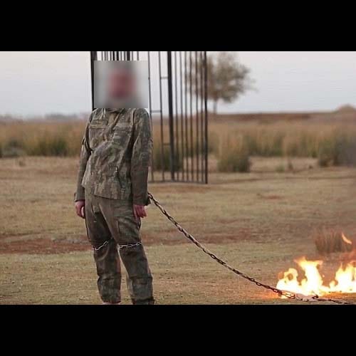 in new propaganda video isis fighters burnt soldiers alive