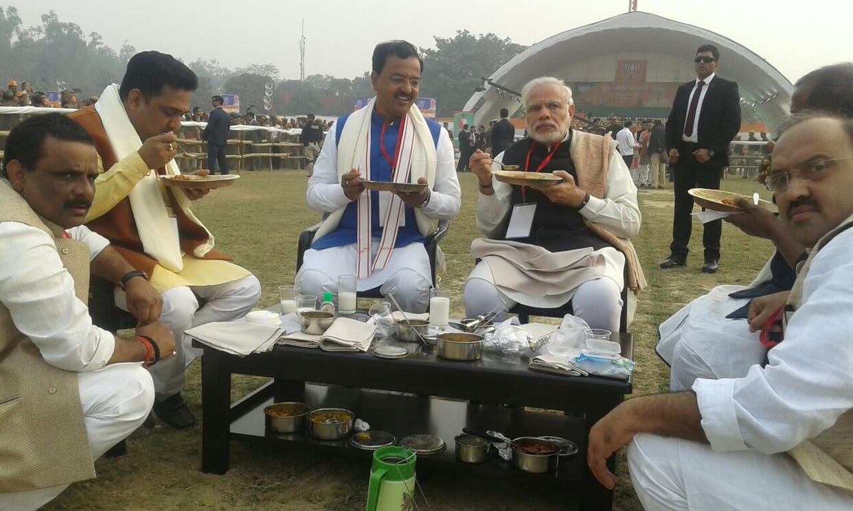 bjp workers are very happy after lunch with pm modi