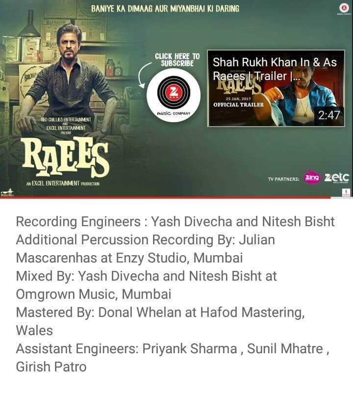 uttarakhand nitesh sound engiineer in raees