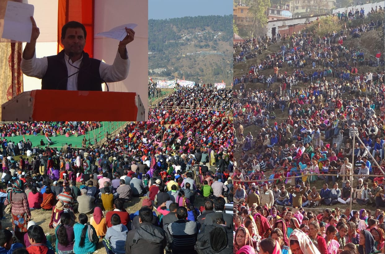 rahul gandhi almora rally photos.