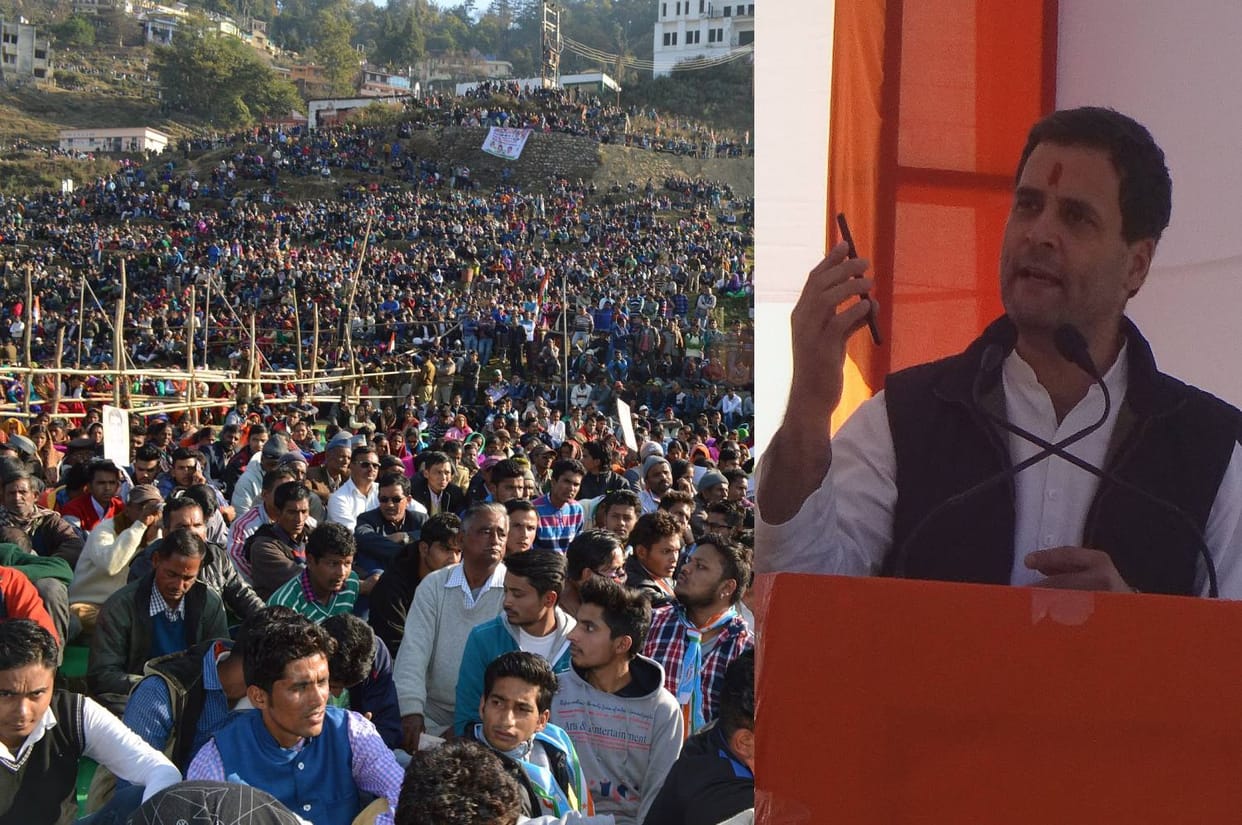 rahul gandhi attack on noteban in almora rally.