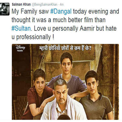salman said aamir i hate you professionally