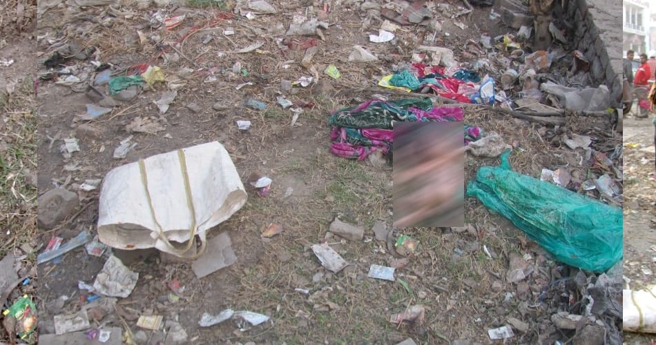 newborn baby thrown in the trash at Kurukshetra haryana