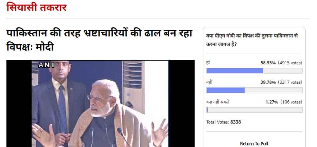Amar Ujala Poll: 60 percent Appreciate Modi's opposition comparison with Pakistan
