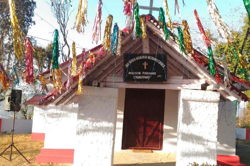 Dressed church on Christmas